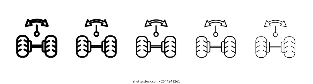 Conjunto de marcas de logotipo de contorno delgado de icono de alineación de rueda