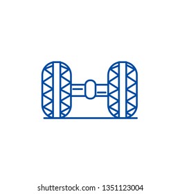 Wheel alignment,garage line icon concept. Wheel alignment,garage flat  vector symbol, sign, outline illustration.