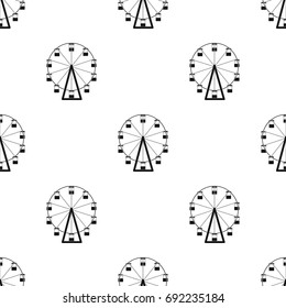 The wheel is in the amusement park. Slow attraction to explore the city.Amusement park single icon in black style vector symbol stock illustration.