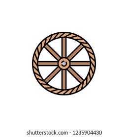 wheel ancient icon. Element of color ancient greece icon for mobile concept and web apps. Colored wheel ancient icon can be used for web and mobile on white background