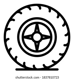 Wheel auto icon. Outline wheel auto vector icon for web design isolated on white background