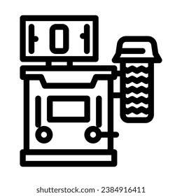 wheel balancing car mechanic line icon vector. wheel balancing car mechanic sign. isolated contour symbol black illustration