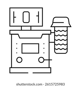 wheel balancing car mechanic line icon vector. wheel balancing car mechanic sign. isolated contour symbol black illustration