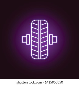 wheel balancing car outline icon in neon style. Elements of car repair illustration in neon style icon. Signs and symbols can be used for web, logo, mobile app, UI, UX