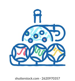 wheel and balls lotto doodle icon sketch vector. wheel and balls lotto sign. isolated symbol illustration