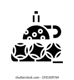 wheel and balls lotto glyph icon vector. wheel and balls lotto sign. isolated contour symbol black illustration