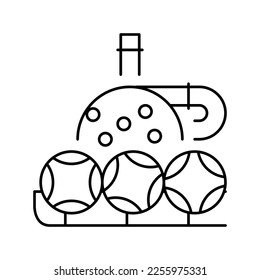 wheel and balls lotto line icon vector. wheel and balls lotto sign. isolated contour symbol black illustration