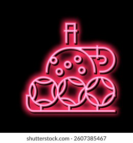 wheel and balls lotto neon light sign vector. wheel and balls lotto illustration
