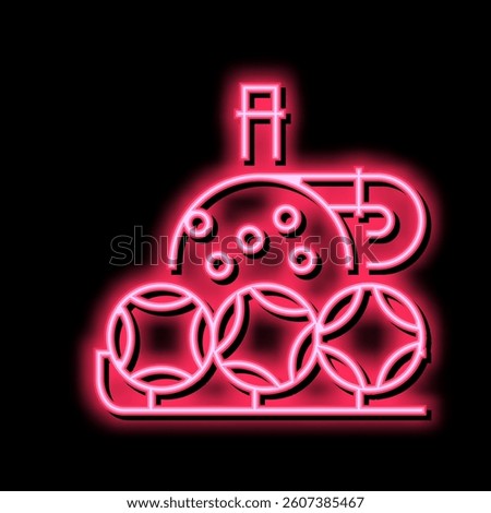 wheel and balls lotto neon light sign vector. wheel and balls lotto illustration