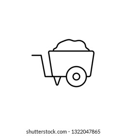 Wheel Barrow, Building line vector design of construction, presentation template for website banner and landing page header, timeline, infographics - Vector