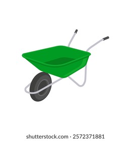 Wheel Barrow Flat Icon, Vector illustration