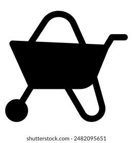 wheel barrow glyph icon isolated on white background