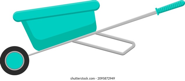 Rad-Barrow grün, Illustration, Vektorgrafik auf weißem Hintergrund.
