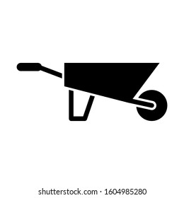 Wheel barrow icon design template, glyph style, flat vector
