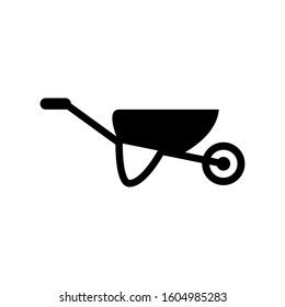 Wheel barrow icon design template, glyph style, flat vector