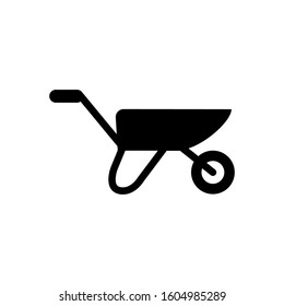 Wheel barrow icon design template, glyph style, flat vector