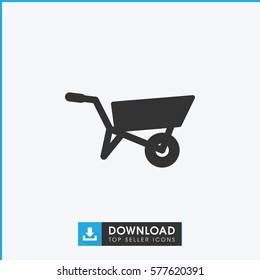 wheel barrow icon illustration isolated vector sign symbol