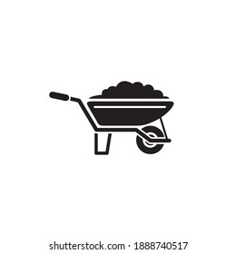 Wheel Barrow Icon Symbol Sign Vector