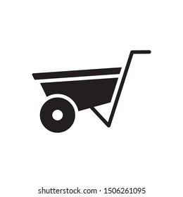 Wheel barrow icon in trendy flat style design. Vector graphic illustration. Suitable for website design, logo, app, and ui. EPS 10.