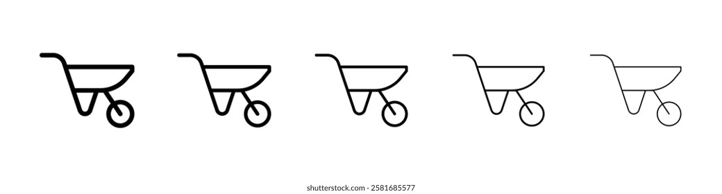 Wheel barrow icon Vector logo sign