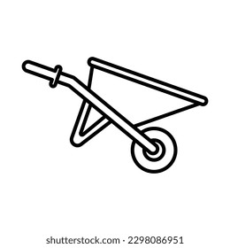 Wheel barrow icon vector on trendy design