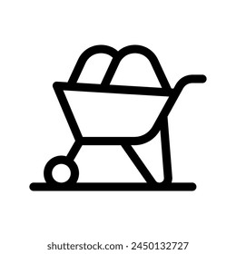 Wheel Barrow Icon Vector Symbol Design Illustration