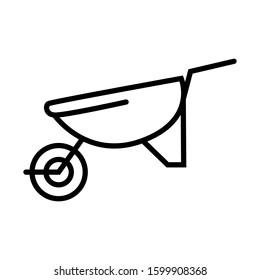 Wheel barrow icon vector in trendy style design