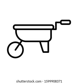 Wheel barrow icon vector in trendy style design