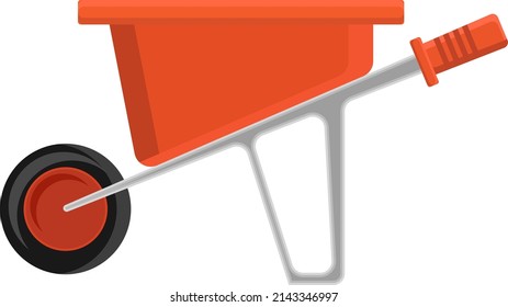 Wheel barrow, illustration, vector on a white background.