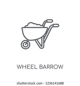 Wheel barrow linear icon. Modern outline Wheel barrow logo concept on white background from Construction collection. Suitable for use on web apps, mobile apps and print media.