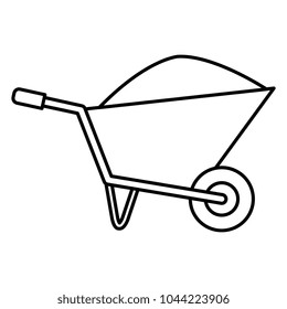 wheel barrow with sand