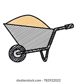 wheel barrow with sand