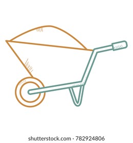 wheel barrow with sand