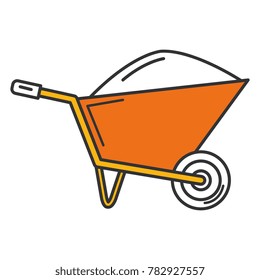 wheel barrow with sand