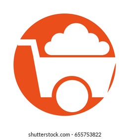 wheel barrow tool isolated icon