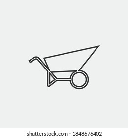 wheel barrow vector icon load