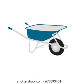 Wheel barrow vector on white background