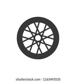 wheel of a bicycle. monochrome icon