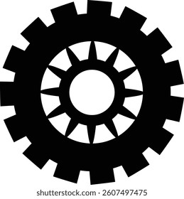 Wheel for big machinery - vector silhouette for logo, pictogram or stencil. Wheel sign or icon