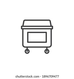 Wheel bin line icon. Dumpster can linear style sign for mobile concept and web design. Garbage container outline vector icon. Symbol, logo illustration. Vector graphics