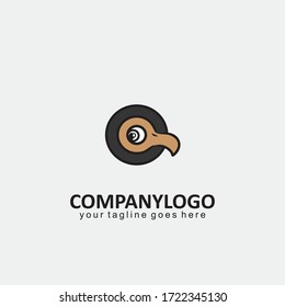 Wheel Bird Logo Playful Flat Icon