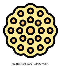 Wheel biscuit icon outline vector. Sugar grain. Food cracker color flat