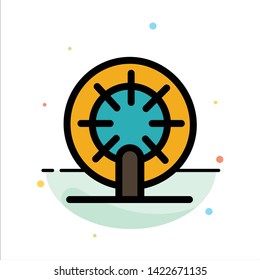 Wheel, Boat, Ship, Ship Abstract Flat Color Icon Template