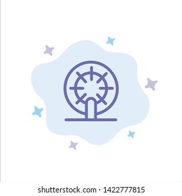 Wheel, Boat, Ship, Ship Blue Icon on Abstract Cloud Background