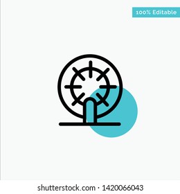 Wheel, Boat, Ship, Ship turquoise highlight circle point Vector icon