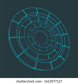Wheel business chart 3D icon. Isometric style