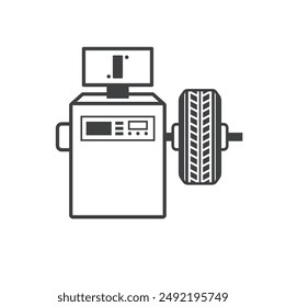 wheel car balancing icon, vector art.