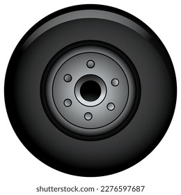 wheel from car with bolts vector illustration