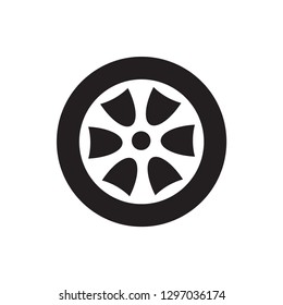 wheel car icon vector