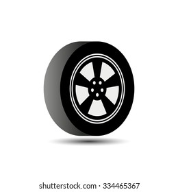 wheel car icon vector